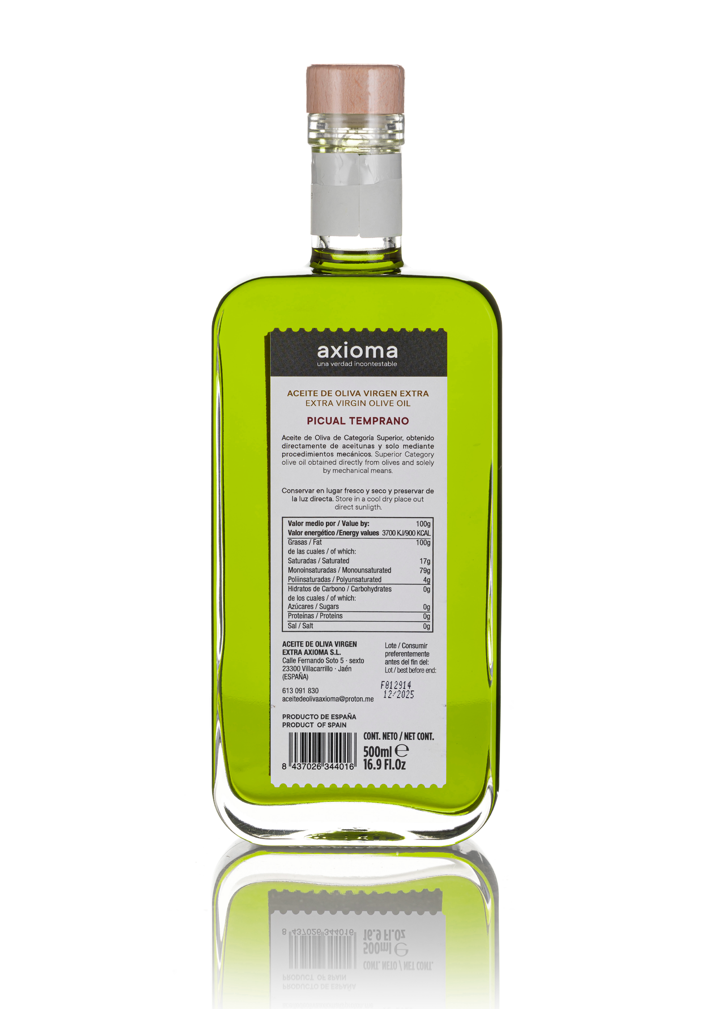 EXTRA VIRGIN OLIVE OIL - EARLY PICUAL (BOTTLE 500 ML) 